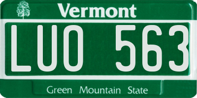 VT license plate LUO563
