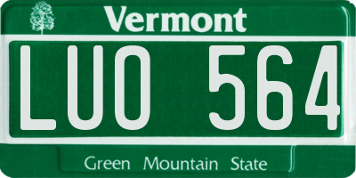 VT license plate LUO564
