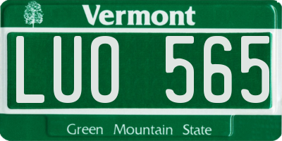 VT license plate LUO565