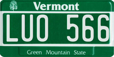 VT license plate LUO566