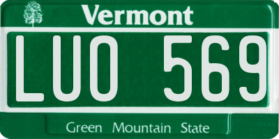 VT license plate LUO569