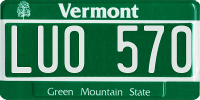 VT license plate LUO570