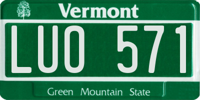 VT license plate LUO571