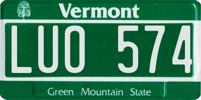 VT license plate LUO574