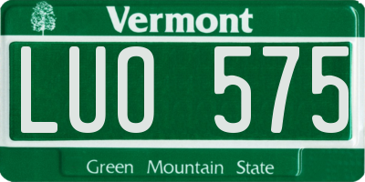 VT license plate LUO575