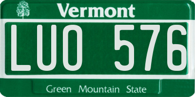 VT license plate LUO576