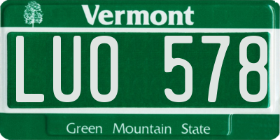 VT license plate LUO578