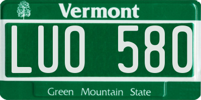 VT license plate LUO580