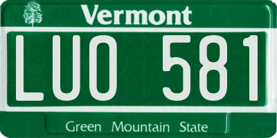 VT license plate LUO581
