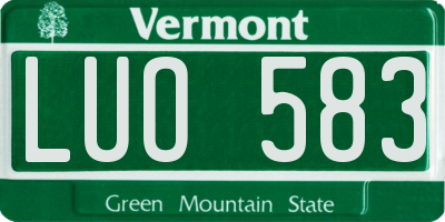 VT license plate LUO583