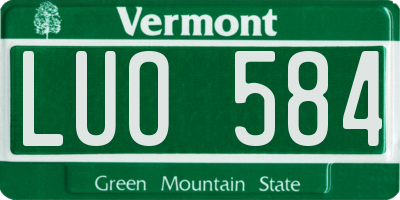 VT license plate LUO584