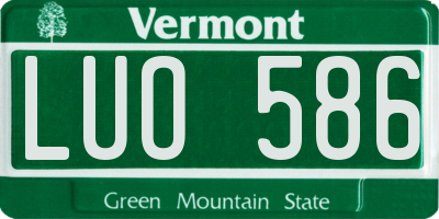 VT license plate LUO586