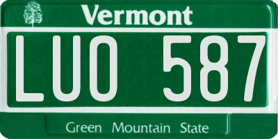 VT license plate LUO587