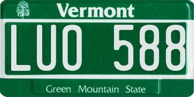 VT license plate LUO588