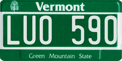 VT license plate LUO590