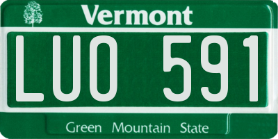 VT license plate LUO591