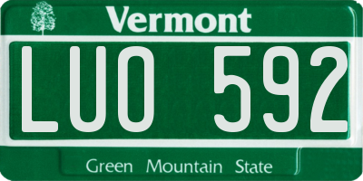 VT license plate LUO592