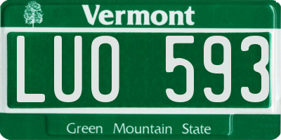VT license plate LUO593