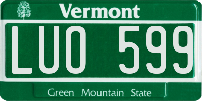 VT license plate LUO599