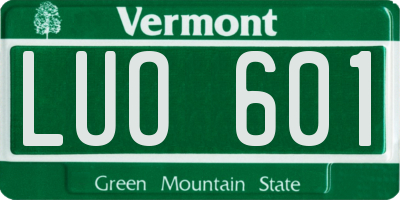 VT license plate LUO601