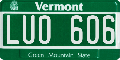VT license plate LUO606