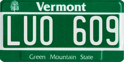 VT license plate LUO609