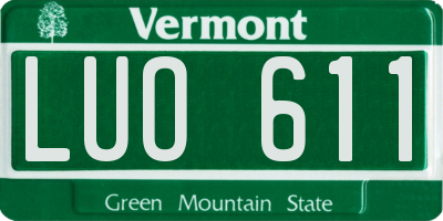 VT license plate LUO611