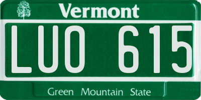 VT license plate LUO615