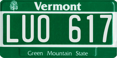 VT license plate LUO617