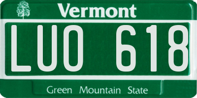 VT license plate LUO618