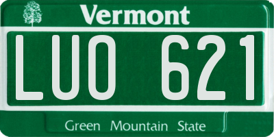 VT license plate LUO621