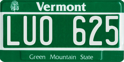 VT license plate LUO625