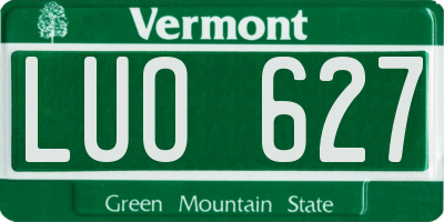 VT license plate LUO627