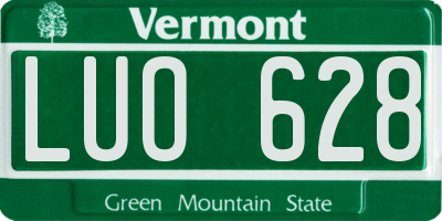 VT license plate LUO628