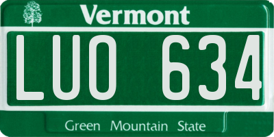 VT license plate LUO634