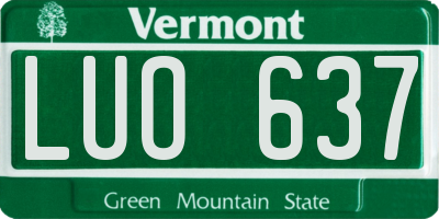 VT license plate LUO637
