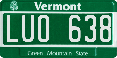VT license plate LUO638
