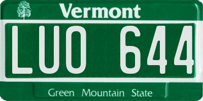 VT license plate LUO644