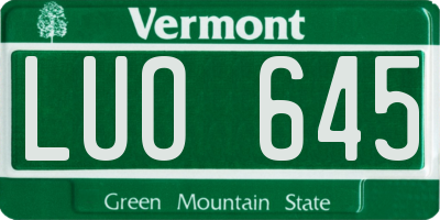 VT license plate LUO645