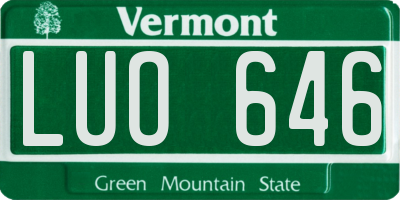 VT license plate LUO646