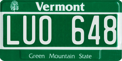 VT license plate LUO648