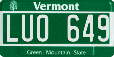 VT license plate LUO649