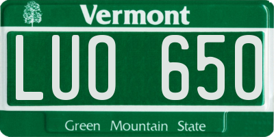 VT license plate LUO650