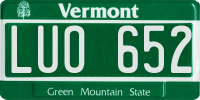 VT license plate LUO652