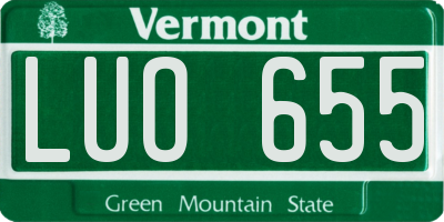 VT license plate LUO655