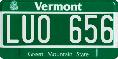VT license plate LUO656