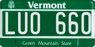 VT license plate LUO660