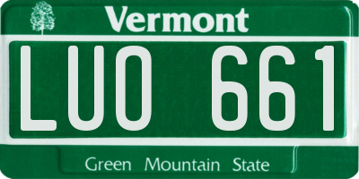 VT license plate LUO661