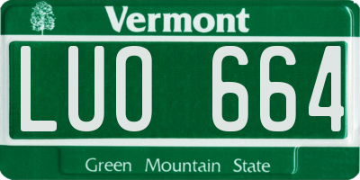 VT license plate LUO664