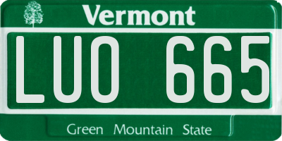 VT license plate LUO665